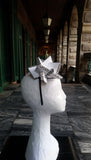 Cracked black and White flower headband