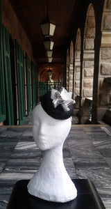 Cracked black and White flower headband